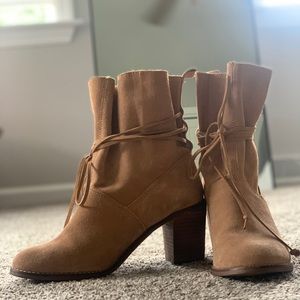 👢Tan TOMS Suede Tie Mila Boot